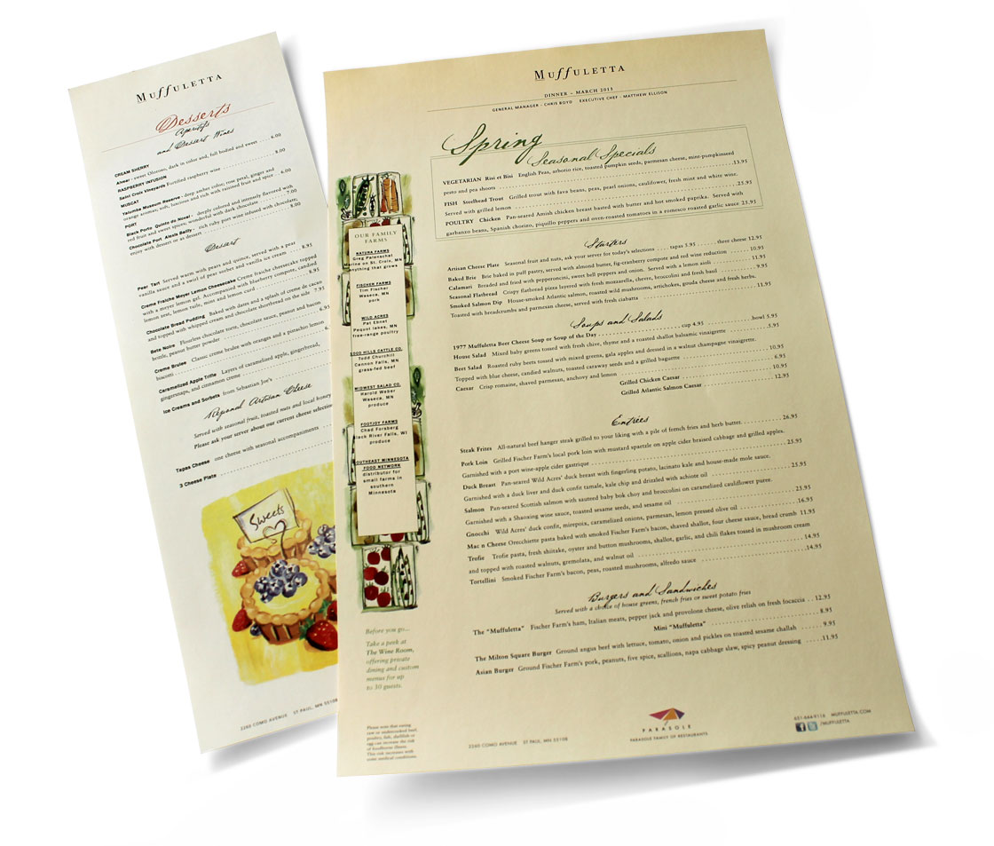 Muffuletta Menus