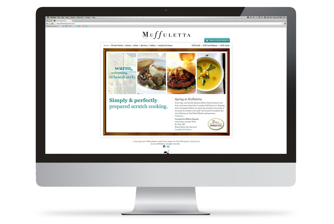 Muffuletta Desktop Website