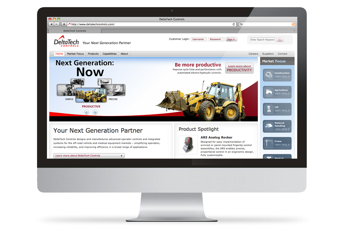 DeltaTech Website on an Apple Desktop