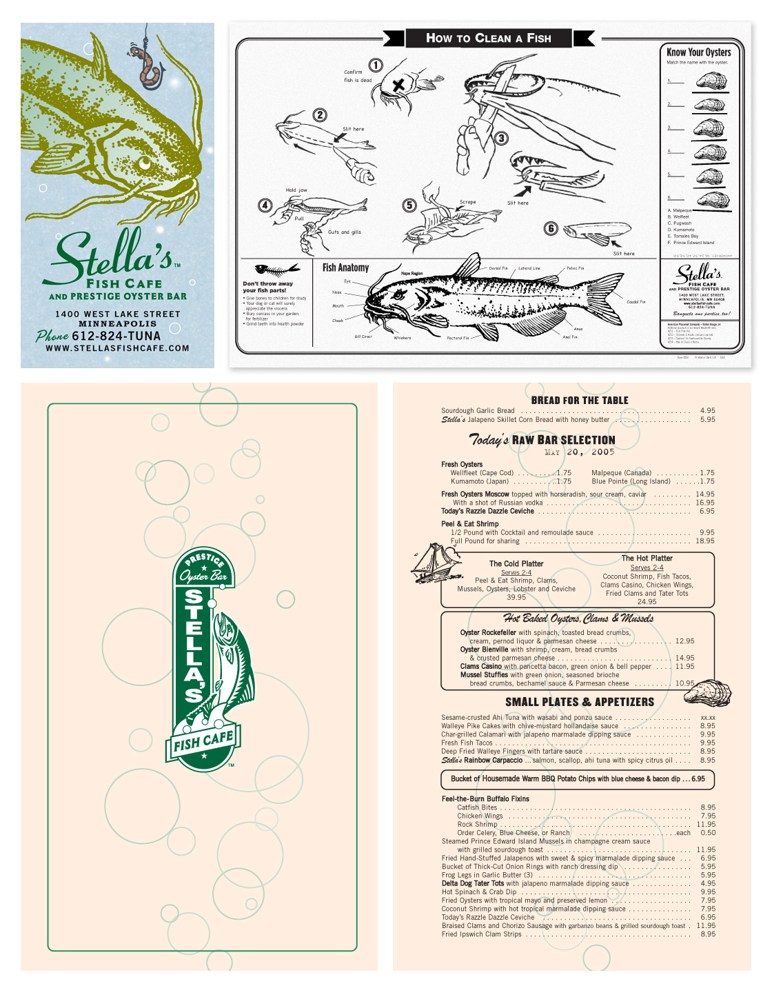 Stella's Menu, Magnet, and Placemat