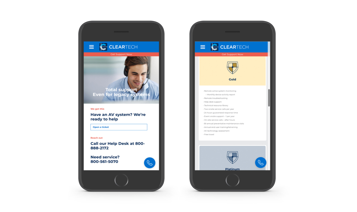 ClearTech Service Page On Mobile