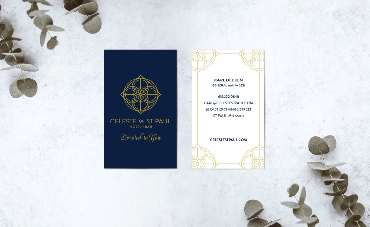 celeste hotel business card