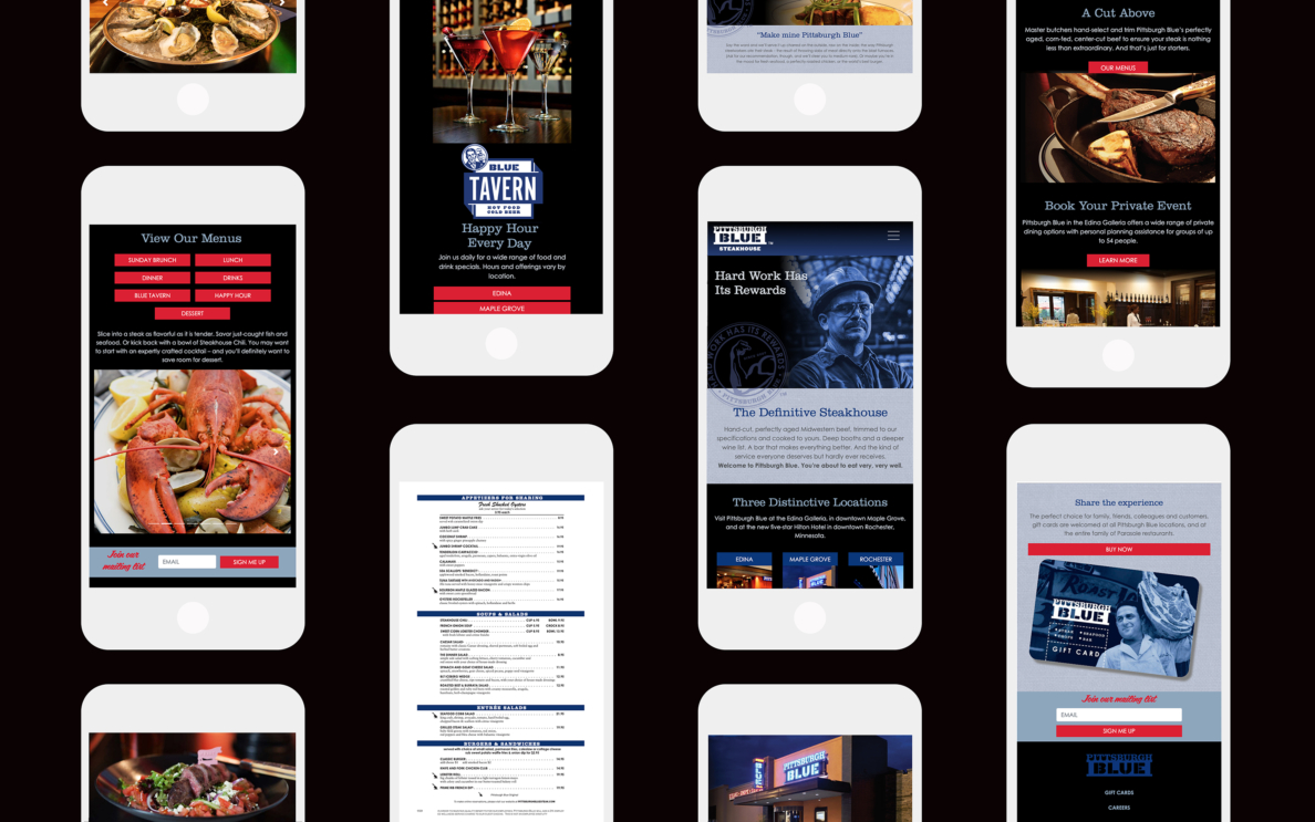 Pittsburgh Blue Website Mobile View