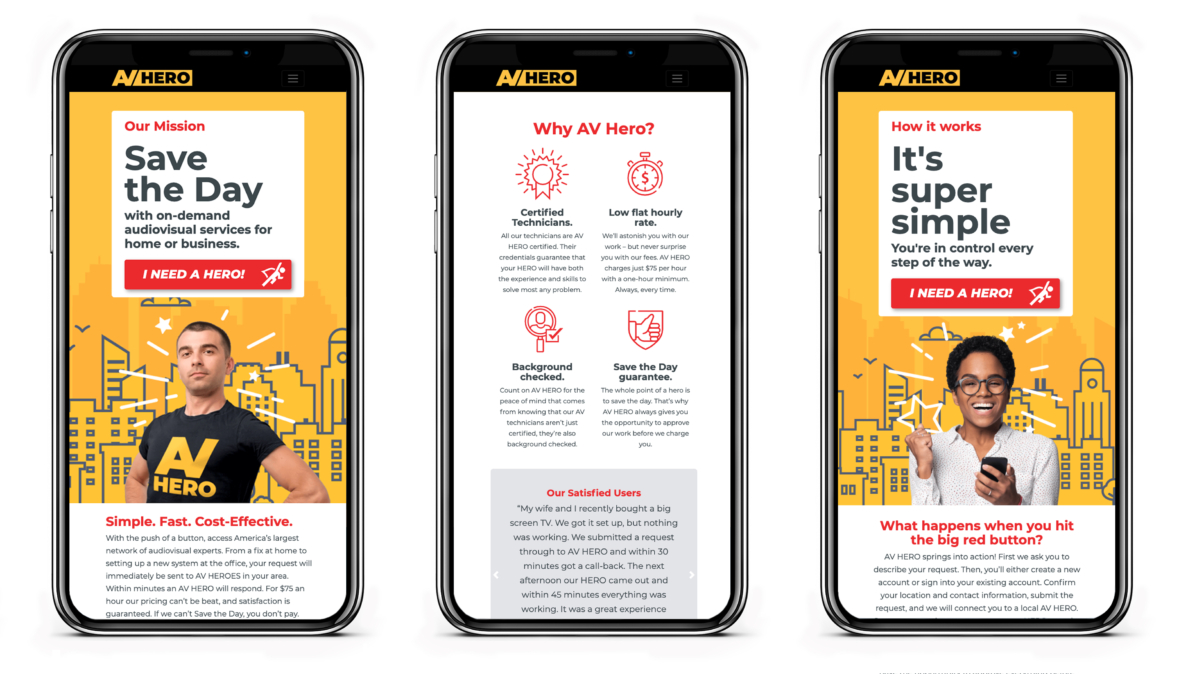 AV HERO Website Mobile View